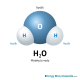 Štruktúra molekuly vody. (Zdroj: EnergyEncyclopedia.com)